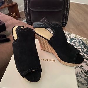 Marc Fisher Black wedge. Never worn